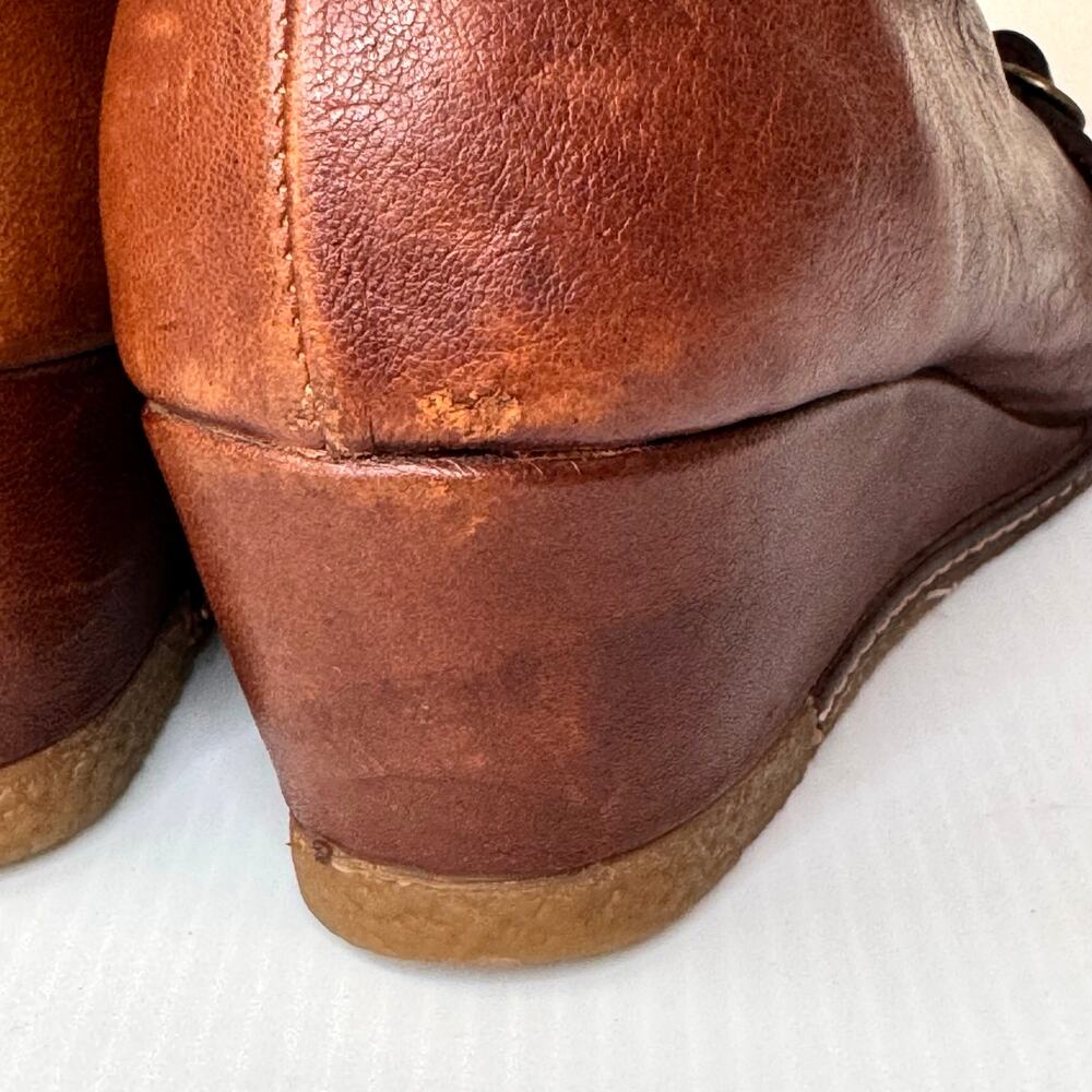 ERIC MICHAEL Lena Boot Women's EU 40/9.5 Leather Spain Buckles Wedge Boho - Picture 7 of 14